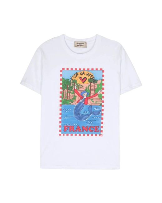 ALESSANDRO ENRIQUEZ White Sealove b.co amore t-shirt,viva la vita france grafik t-shirt