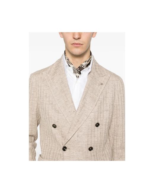 Tagliatore Kostuums ,Wol Double-Breasted Blazer in het Natural voor heren