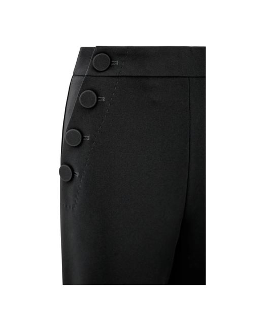 Max Mara Black Schwarze weite bein knopftaschenhose,cady weite hose