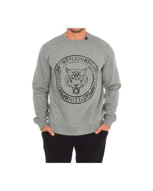 Philipp Plein Rundhals-sweatshirt mit markendruck in Gray für Herren