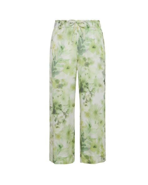 Pantaloni cropped in seta di Deha in Green