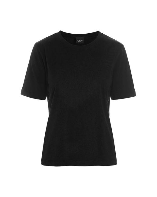 Bitte Kai Rand Tops ,Zwart ,Katoen Zwarte Katoenen T-Shirt Top in het Black