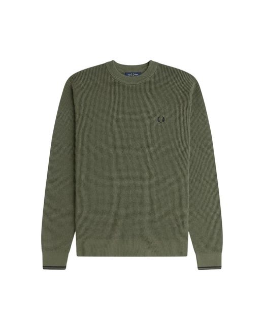 Fred Perry Green Round-Neck Knitwear for men
