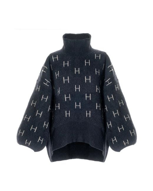 Hèst Blue Schwarzer Pullover Mit Hohem Kragen