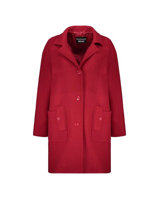 Boutique Moschino Red Single-Breasted Coats