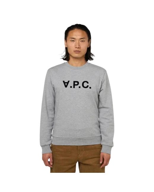 A.P.C. Hoodies & Sweatvesten ,Grijs ,Katoen Grand Vpc Sweatshirt in het Gray voor heren