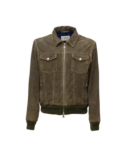 Roy Rogers Green Leather Jackets for men