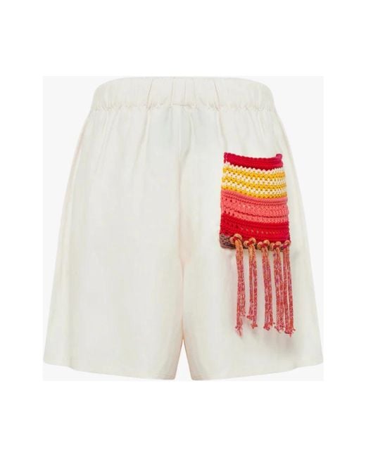 Laneus White Short Shorts