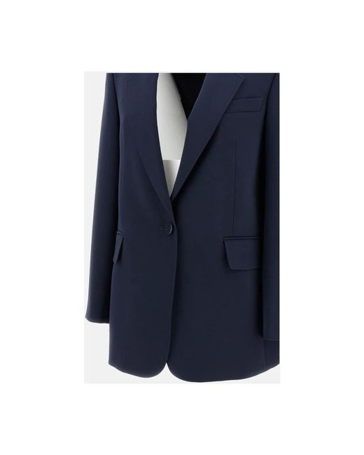 Max Mara Jassen ,Blauw ,Single-Breasted Blazer in het Blue