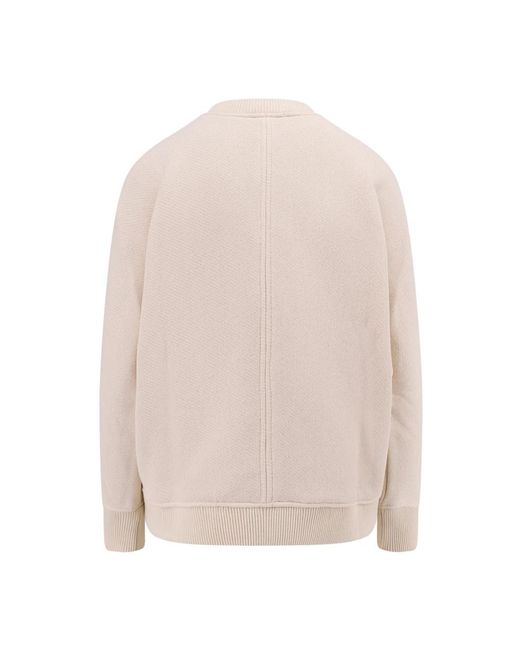 Max Mara Witte Sweater Met Geribbelde Manchetten En Lange Mouwen in het White