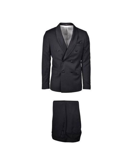 Double Breasted Suits Paoloni de hombre de color Black