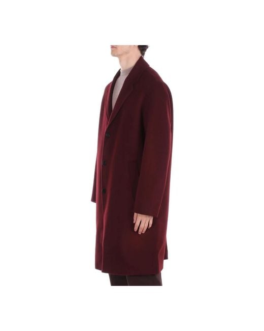 Amaranto Red Single-Breasted Coats for men
