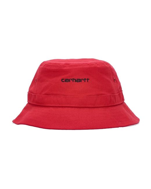 Carhartt Red Schwarzer rocket script bucket hat