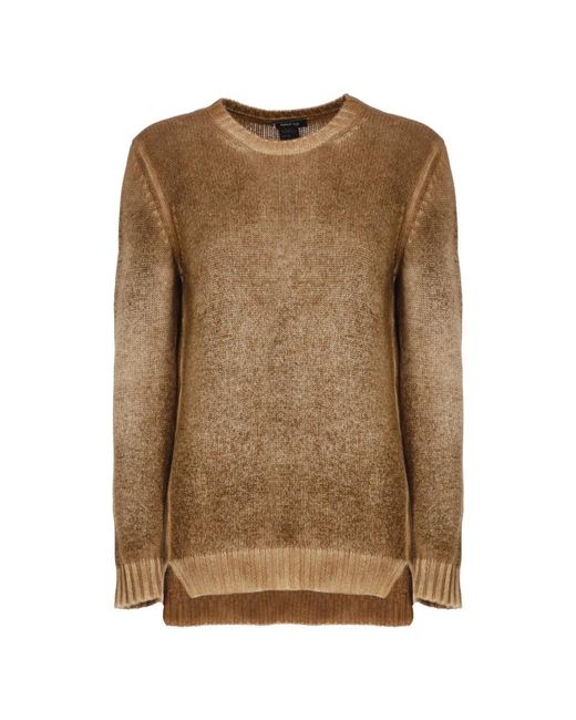 Avant Toi Brown Brauner Kaschmir-Rundhalsausschnitt-Pullover