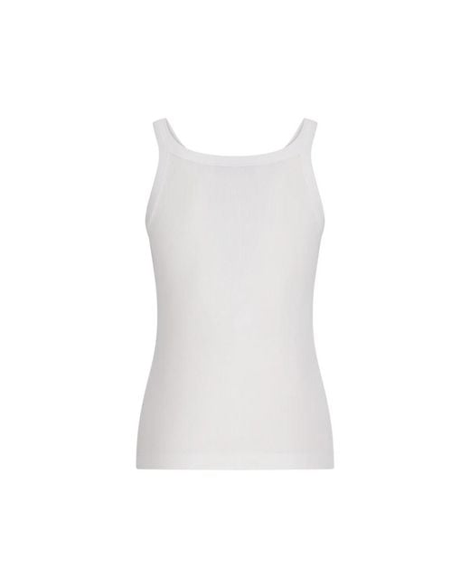 Fendi Ribs Lea Top in het White