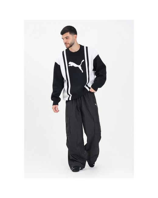 PUMA Black Wide Trousers for men
