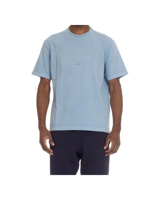 Autry Tops ,Blauw ,Katoen Blauw T-Shirt Met Logoprint in het Blue voor heren