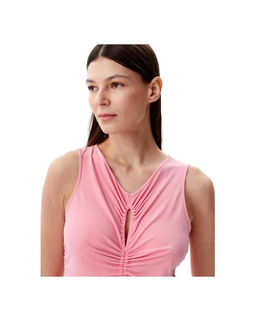 HUGO Kleedjes ,Roze ,Elegante Aansluitende Lange Jurk Roze in het Pink