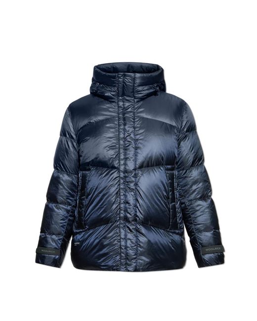 Woolrich Jassen ,Blauw ,Donzen Jas Met Capuchon in het Blue voor heren