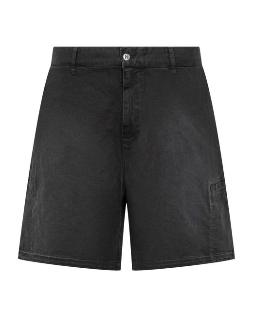 Represent Korte Broeken ,Zwart ,Denim Cargo Shorts Met Knoop En Rits in het Black voor heren