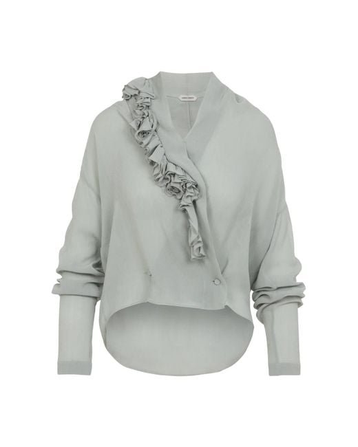Blouses Alberta Ferretti en coloris Gray