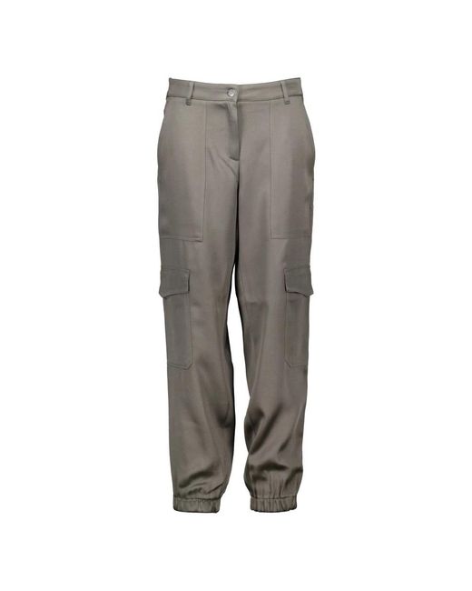 Cambio Gray Straight Trousers