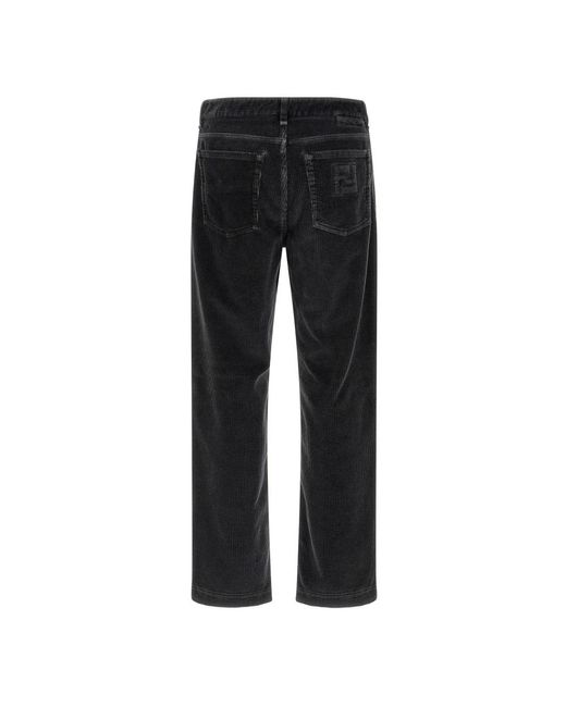 Fendi Black Straight Trousers for men