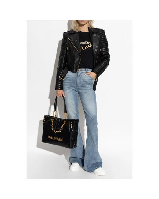 Balmain Jeans ,Blauw ,Katoen Jeans Met Uitlopende Pijpen in het Blue