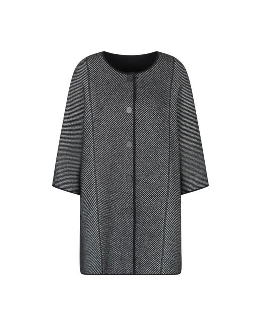 Emporio Armani Gray Cape Aus Doppelseitigem Heavy Jersey Aus Schurwolle