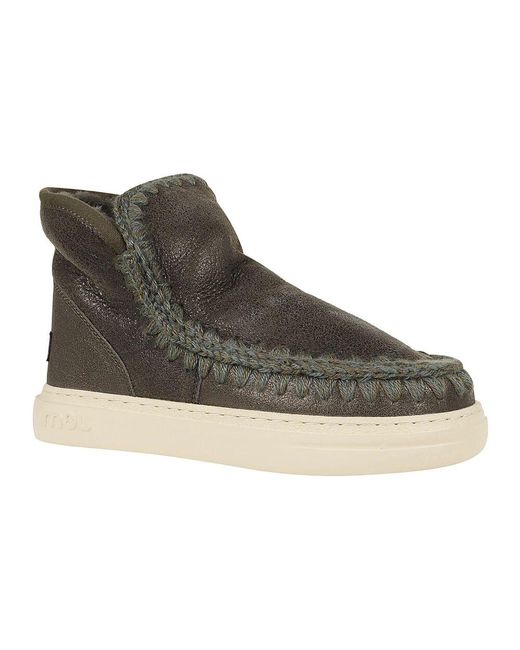Audace metallico nero oliva sneaker di Mou in Gray