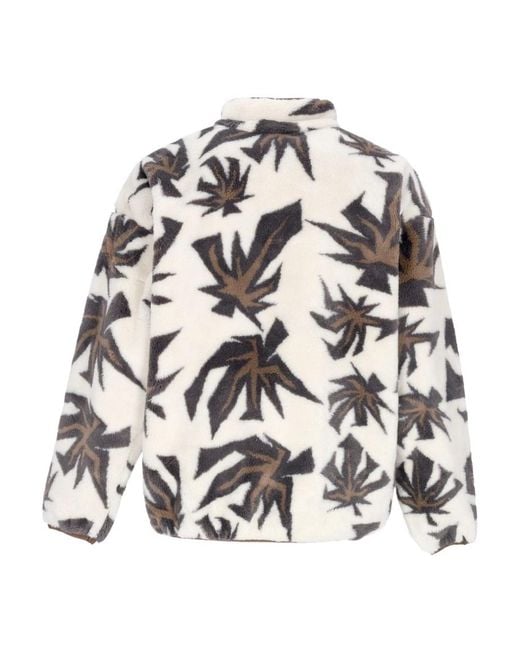 Huf Hoodies & Sweatvesten ,Veelkleurig ,Polyester Sherpa Teddy Bear Jacquard Zip Jas in het Gray voor heren