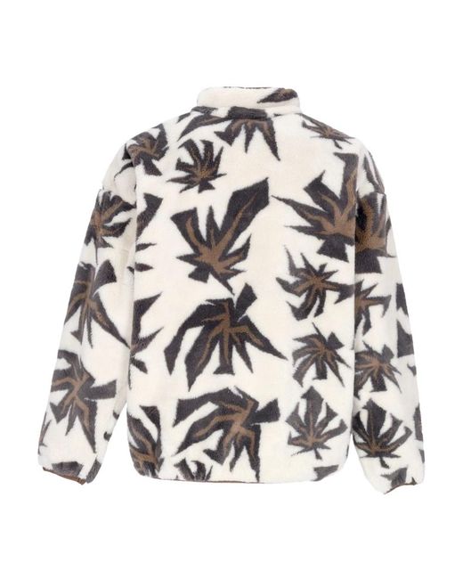 Huf Hoodies & Sweatvesten ,Veelkleurig ,Polyester Sherpa Teddy Bear Jacquard Zip Jas in het Gray voor heren