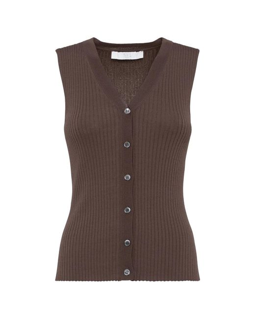 Cardigans Tela de color Brown