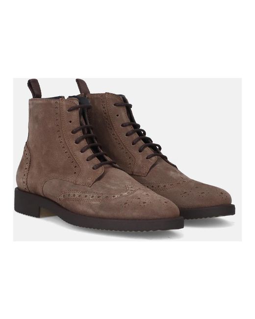 Antica Cuoieria Brown Lace-Up Boots for men