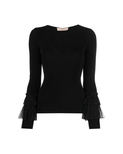 Twinset Black Round-Neck Knitwear