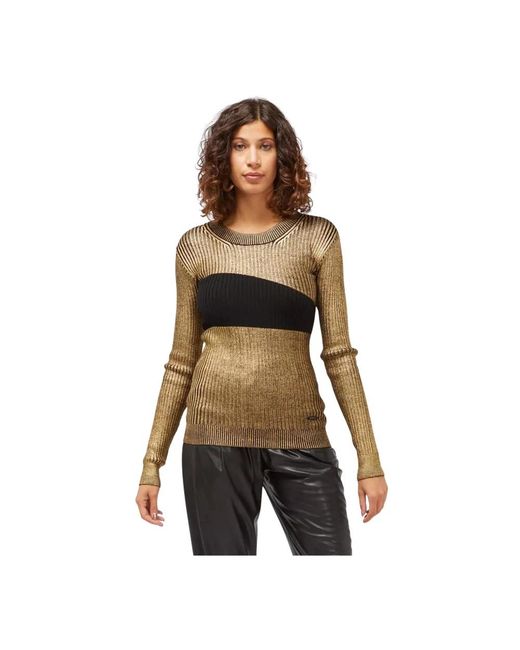 Custoline Metallic Knit Jumper in het Black