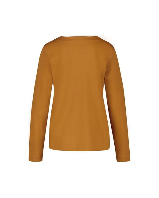 Gerry Weber Brown Langarmshirt Mit Rundhalsausschnitt
