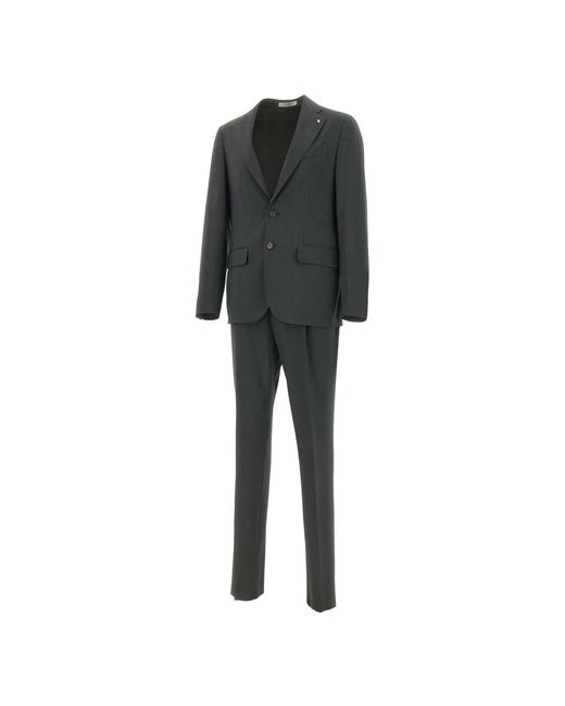 Corneliani Kostuums ,Groen ,Wol Single-Breasted Pakrevers Kostuum in het Black voor heren