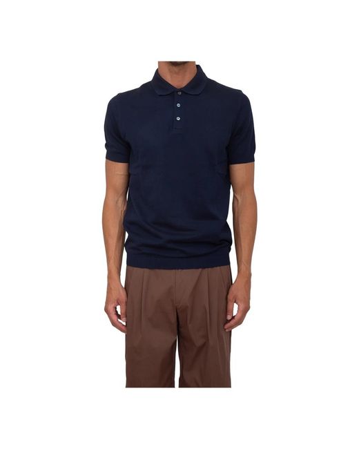 Corneliani Polo 100% Katoen in het Blue voor heren