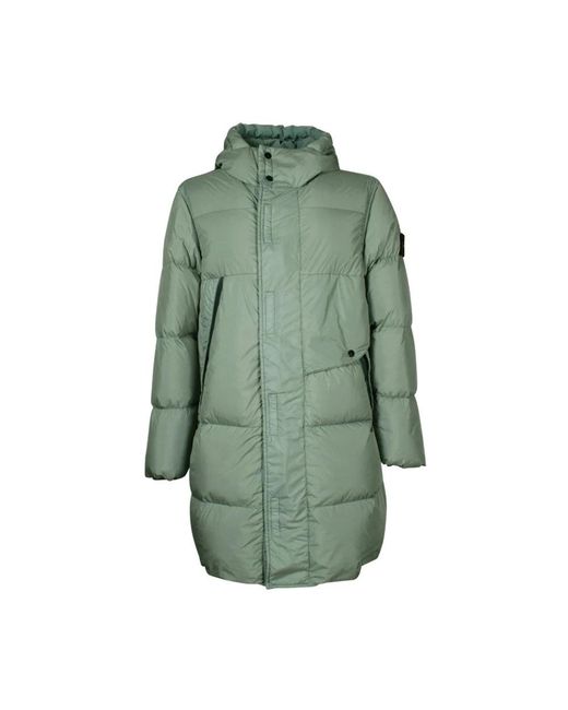 Stone Island Green Down Jackets for men