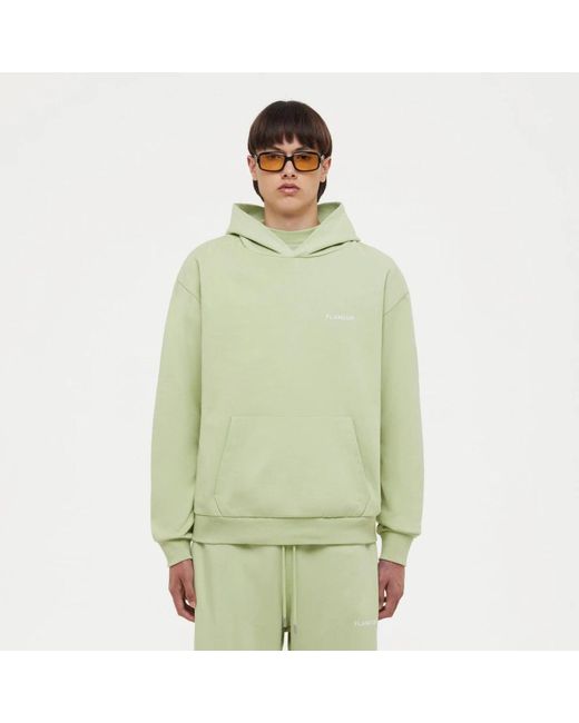 flâneur Hoodies & Sweatvesten ,Groen ,Katoen Grafische Hoodie in het Green voor heren