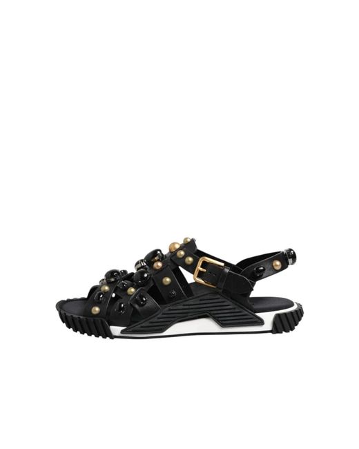 Flat Sandals Dolce & Gabbana de hombre de color Black