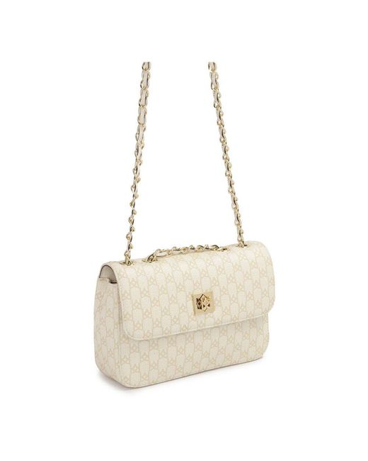 Kazar Natural Elegante Ledertasche Mit Beigem Druck