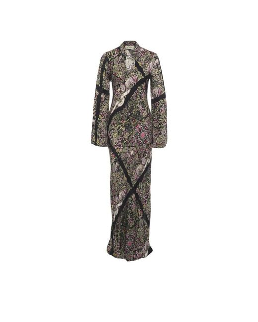 5 PROGRESS Botanic Garden Maxi Jurk in het Black