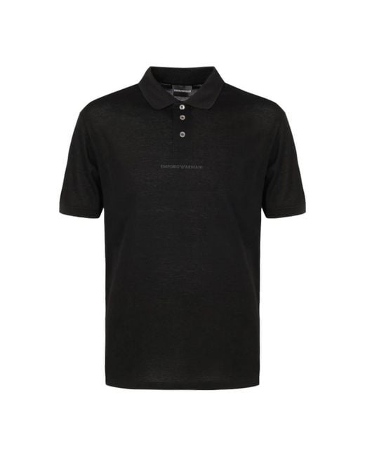 Emporio Armani Black Polo Shirts for men