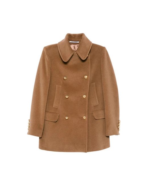 Tagliatore Brown Double-Breasted Coats