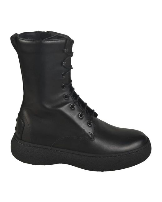 Tod's Black Lace-Up Boots