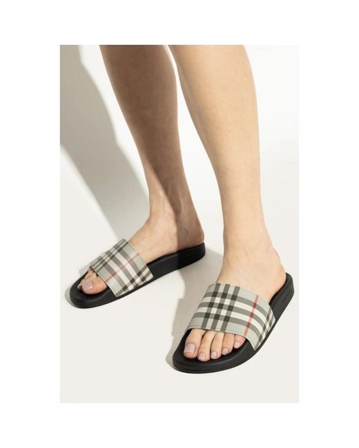 Burberry Gray Sliders