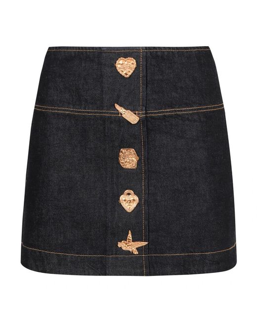 Zimmermann Rokken ,Blauw ,Denim Metallic Detail Denim Mini Rok in het Black