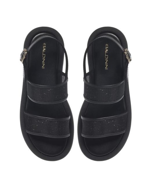 Baldinini Black Flat Sandals